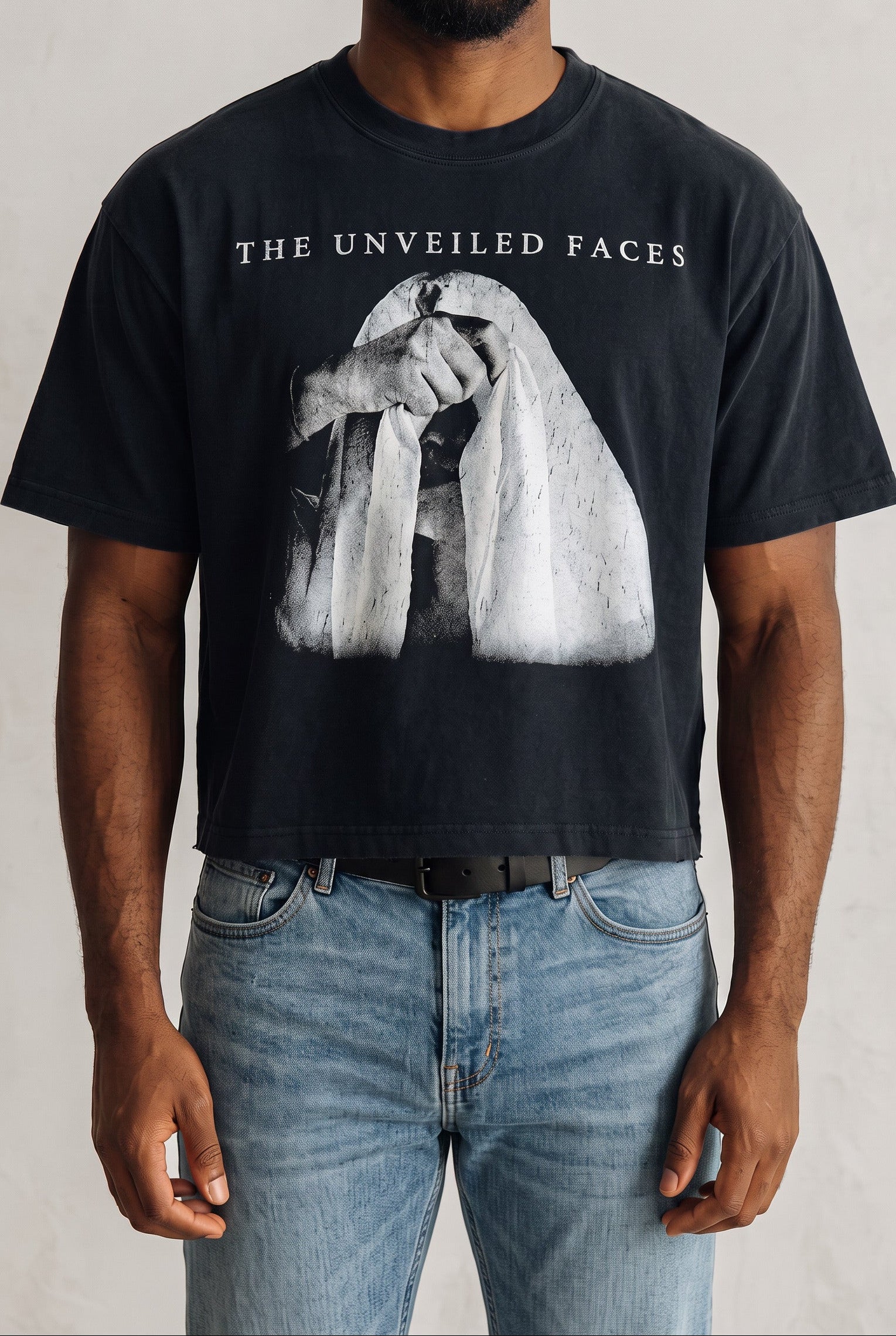 THE VEIL CROP TEE : PHANTOM BLACK