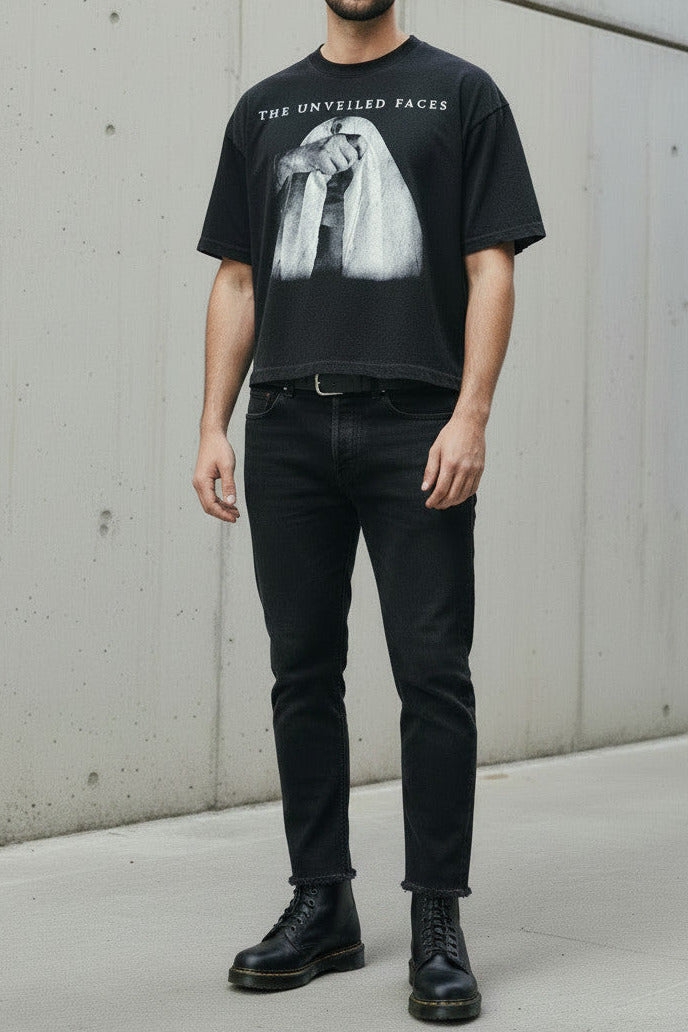 THE VEIL CROP TEE : PHANTOM BLACK